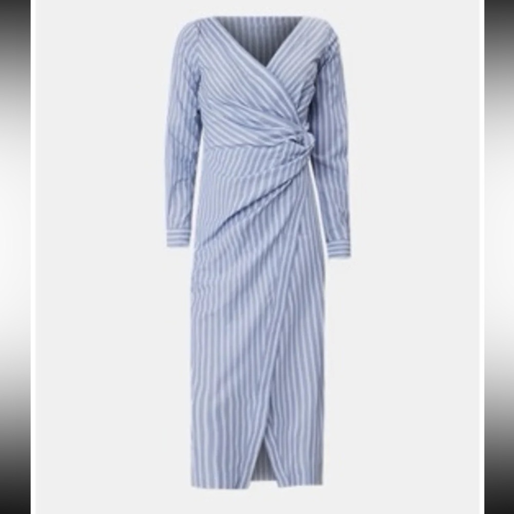 NWT Ann Taylor Striped Asymmetric Shirtdress 
size 10 - Picture 6 of 12